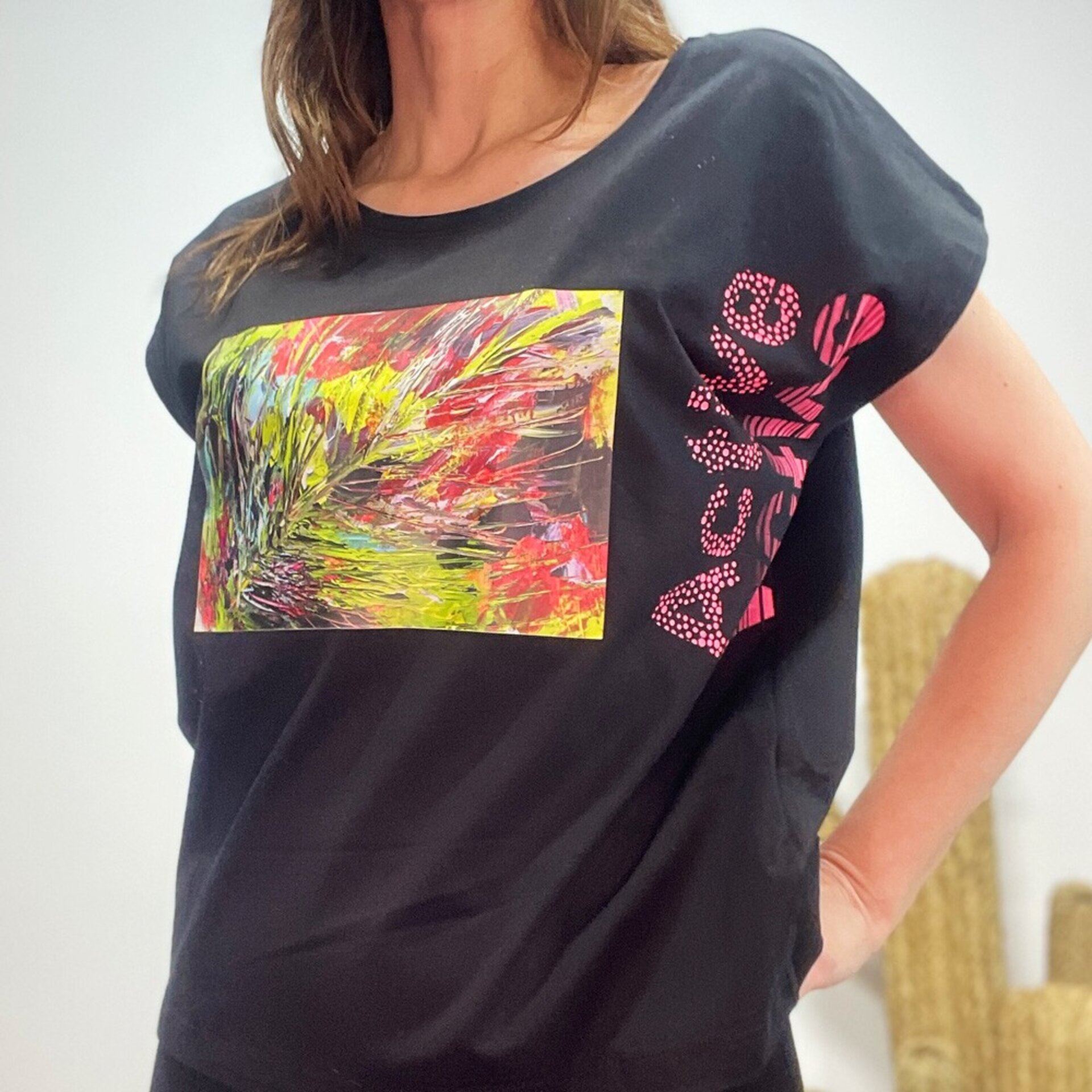 Camiseta negra R.B. Active pink - 2