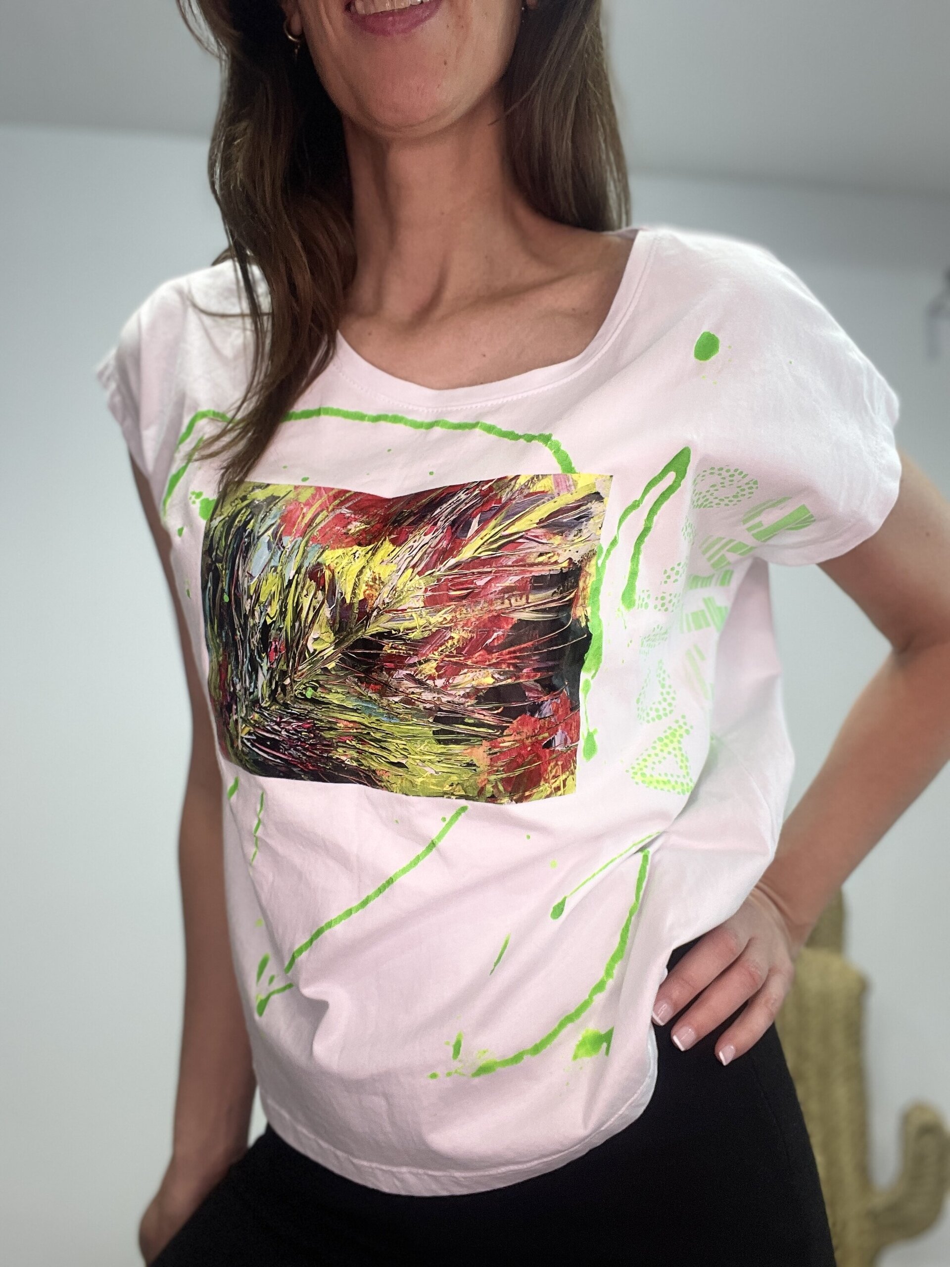 Camiseta blanca R.B. Active verde - 2